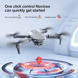 E88 Foldable Mini Drone with Screen Controller, SD Card, 2 Batteries, 360° Flips, Waypoint Flight, Active Obstacle Avoidance, and One-Key Takeoff/Landing, Black